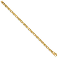 14k 5.9mm Hand-polished Fancy Link Bracelet-LK437-8.5