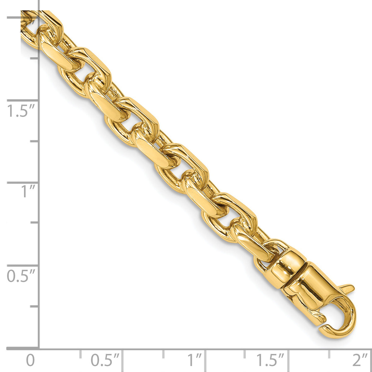 14k 5.9mm Hand-polished Fancy Link Bracelet-LK437-8.5