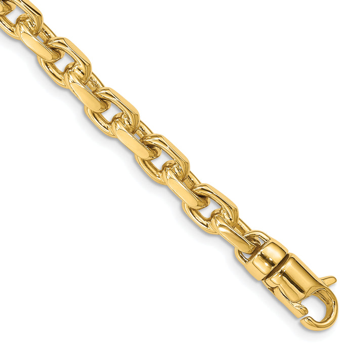 14k 5.9mm Hand-polished Fancy Link Bracelet-LK437-8.5