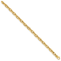 14k 7mm Hand-polished Fancy Link Bracelet-LK440-8.5
