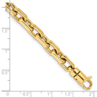 14k 7mm Hand-polished Fancy Link Bracelet-LK440-8.5