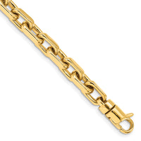 14k 7mm Hand-polished Fancy Link Bracelet-LK440-8.5