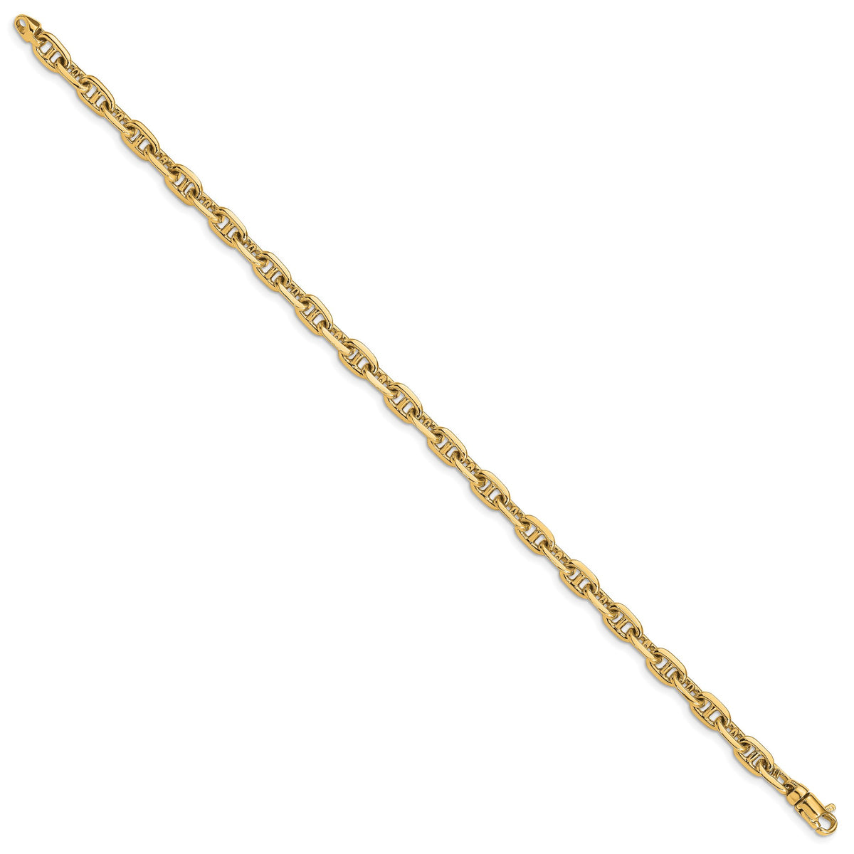 14k 5.1mm Hand-polished Fancy Link Bracelet-LK441-8.5
