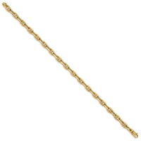 14k 5.1mm Hand-polished Fancy Link Bracelet-LK441-8.5