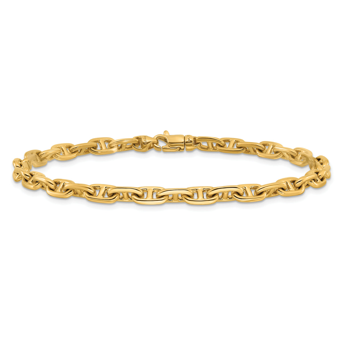 14k 5.1mm Hand-polished Fancy Link Bracelet-LK441-8.5