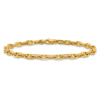 14k 5.1mm Hand-polished Fancy Link Bracelet-LK441-8.5