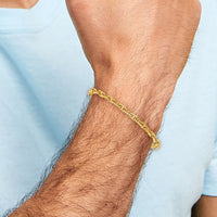 14k 5.1mm Hand-polished Fancy Link Bracelet-LK441-8.5