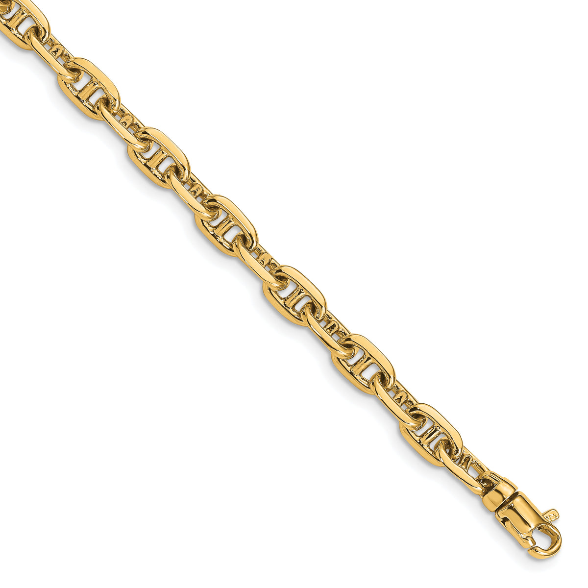 14k 5.1mm Hand-polished Fancy Link Bracelet-LK441-8.5