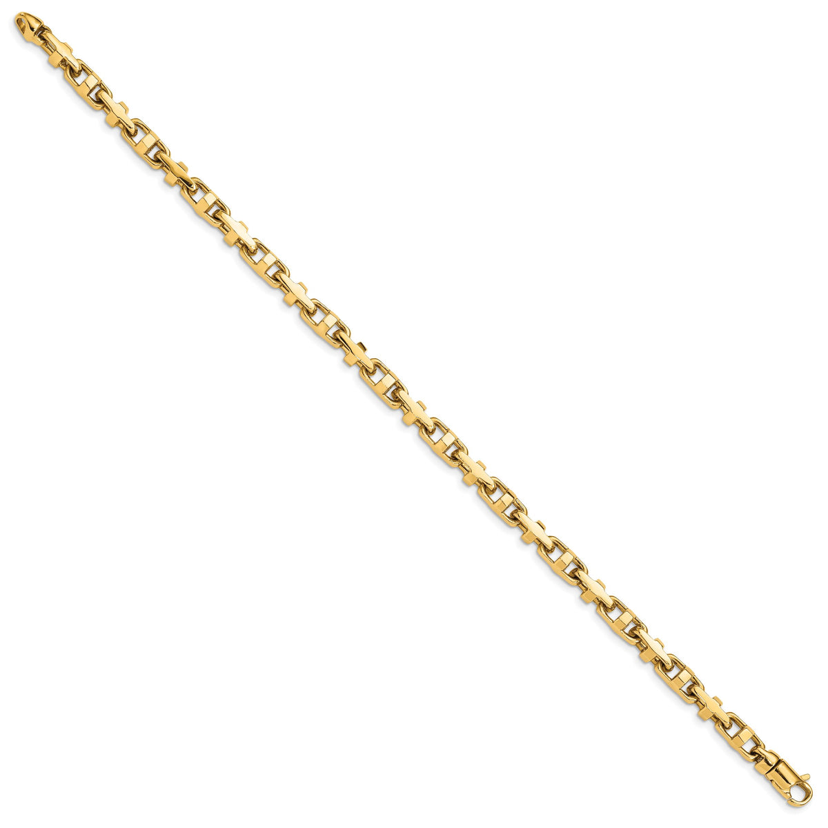 14k 5mm Hand-polished Fancy Link Bracelet-LK452-8.75