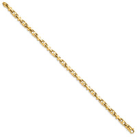 14k 5mm Hand-polished Fancy Link Bracelet-LK452-8.75