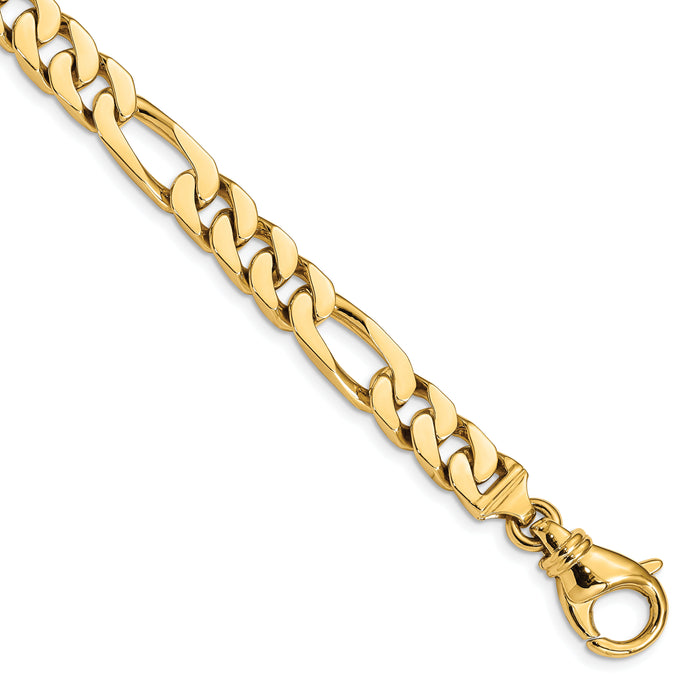 14k 7.7mm Hand Polished Fancy Link Bracelet-LK459-8