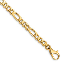 14k 6.5mm Hand-polished Fancy Link Bracelet-LK461-8
