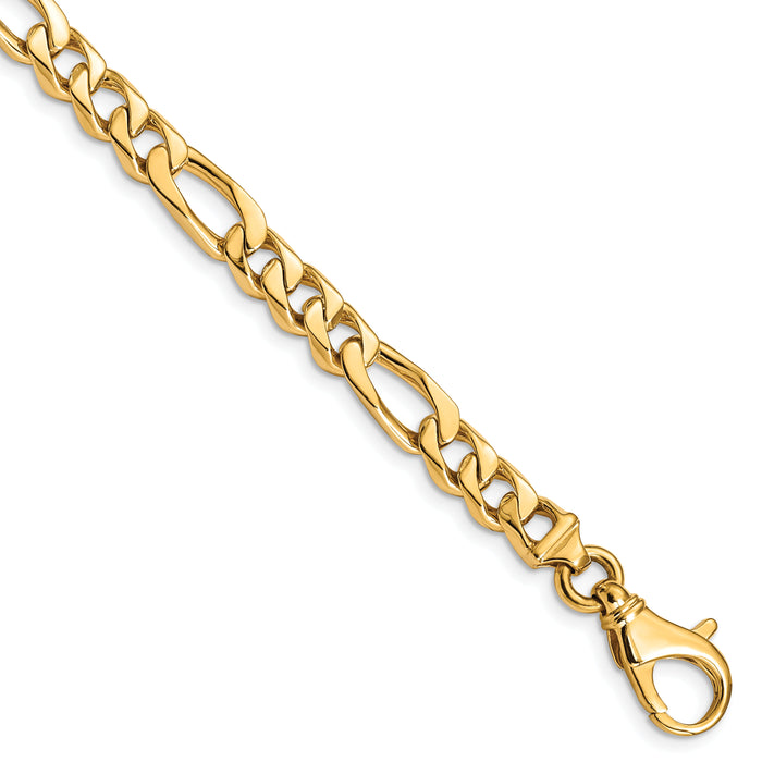 14k 6.5mm Hand-polished Fancy Link Bracelet-LK461-8