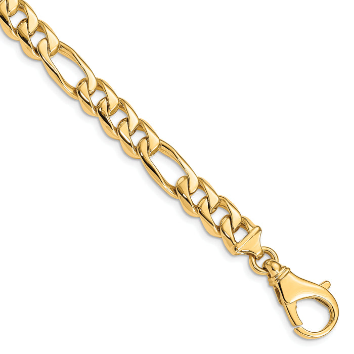 14k 8.5mm Hand Polished Fancy Link Bracelet-LK462-8