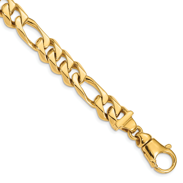 14k 10.9mm Hand Polished Fancy Link Bracelet-LK463-8.5