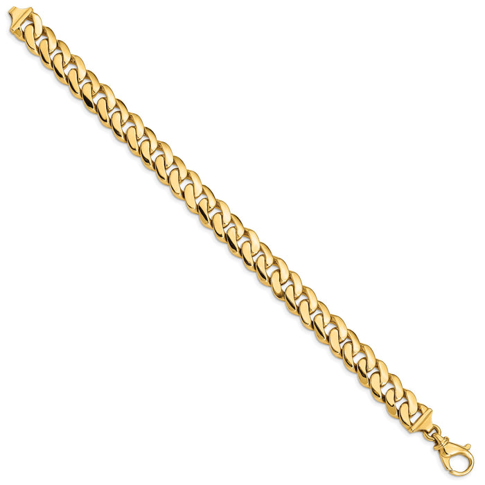 14k 10.75mm Hand Polished Fancy Link Bracelet-LK469-8.5