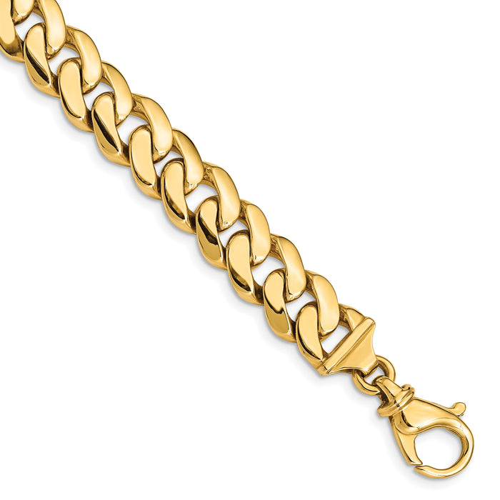 14k 10.75mm Hand Polished Fancy Link Bracelet-LK469-8.5