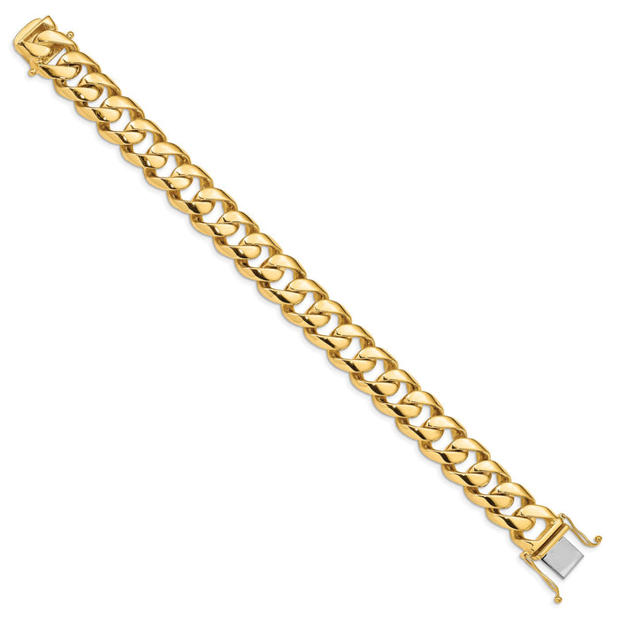 14k 16.15mm Hand Polished Fancy Link Bracelet-LK472-9