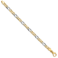 14k Two-tone 5.45mm Hand Polished Fancy Link Chain-LK487-7