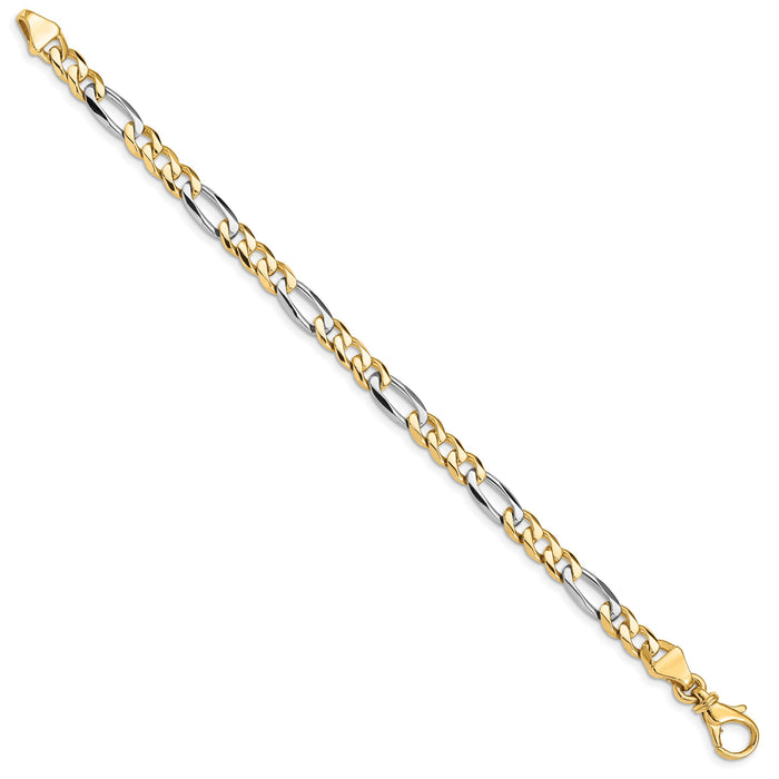 14k Two-tone 5.45mm Hand Polished Fancy Link Chain-LK487-7