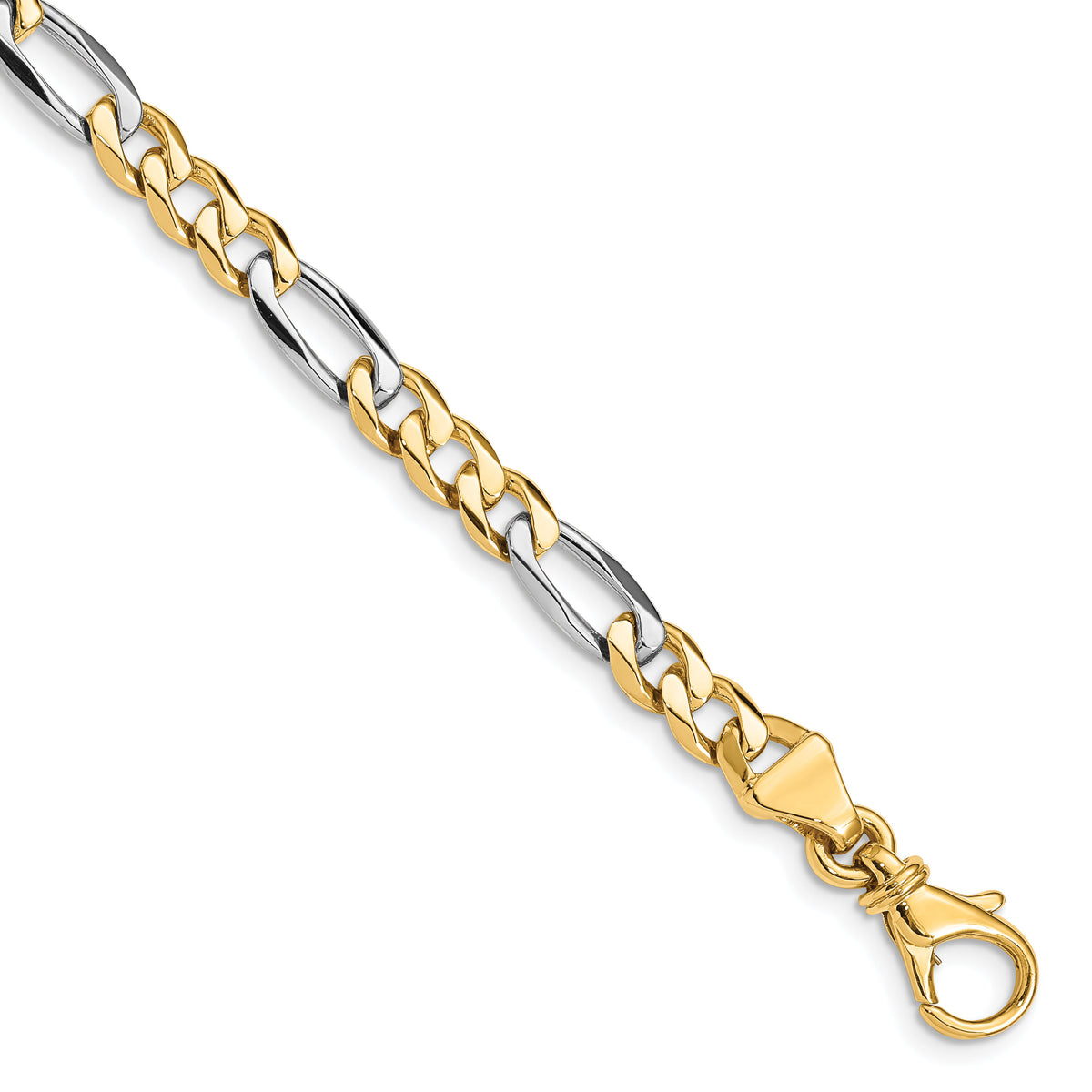 14k Two-tone 5.45mm Hand Polished Fancy Link Chain-LK487-7