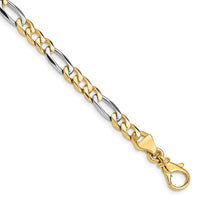 14k Two-tone 5.45mm Hand Polished Fancy Link Chain-LK487-7
