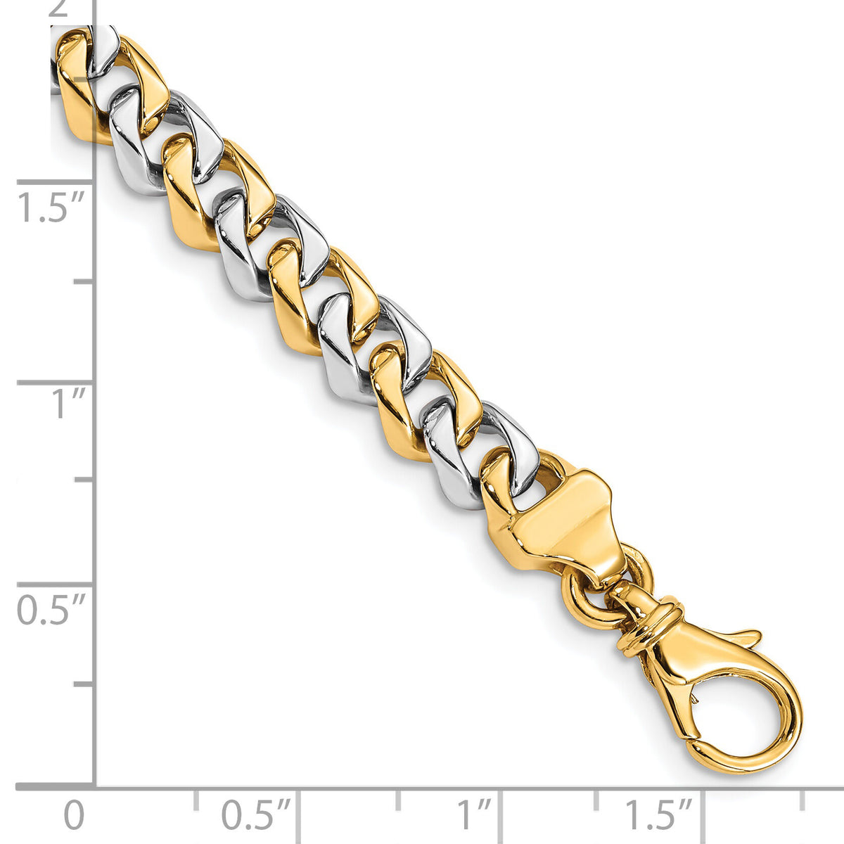 14k Two-tone 6.85mm Hand Polished Fancy Link Bracelet-LK517-8