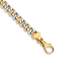 14k Two-tone 6.85mm Hand Polished Fancy Link Bracelet-LK517-8