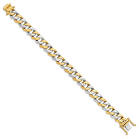 14K Two-tone 11.2mm Hand-polished Fancy Link Bracelet-LK520-8.5