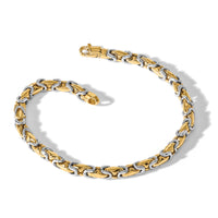 14k Two-tone 4.2mm Hand-polished Fancy Link Bracelet-LK571-8
