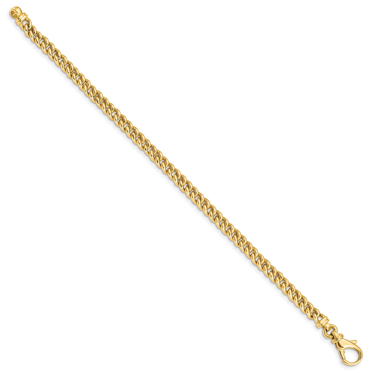 14k 4.5mm Hand Polished Fancy Link Bracelet-LK580-7