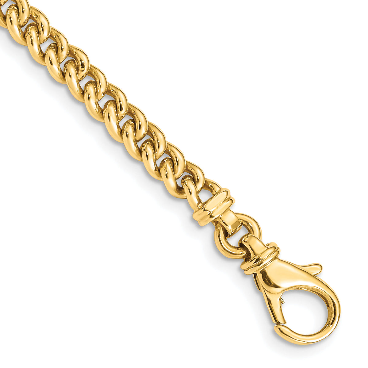 14k 4.5mm Hand Polished Fancy Link Bracelet-LK580-7