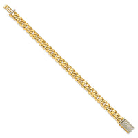 14k 8.7mm Hand-polished Miami Cuban Link Diamond Clasp Bracelet-LK587DIA-8.25