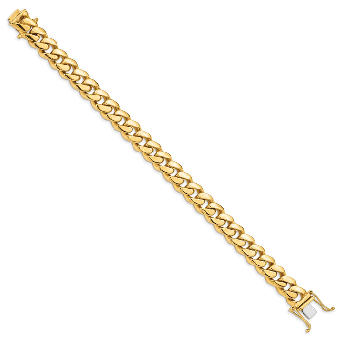 14k 10.7mm Hand-polished Miami Cuban Link Bracelet-LK588-8.25