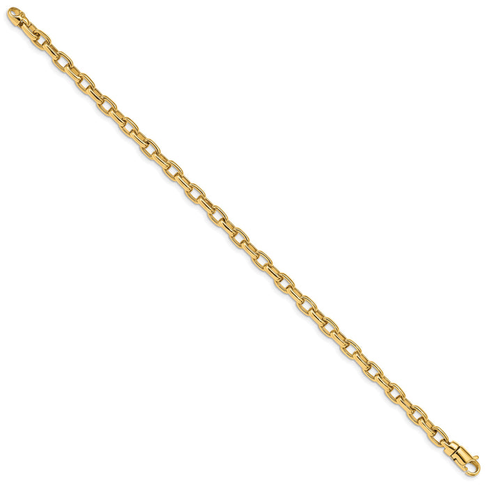 14k 5.0mm Hand Polished Fancy Link Bracelet-LK662-8.25