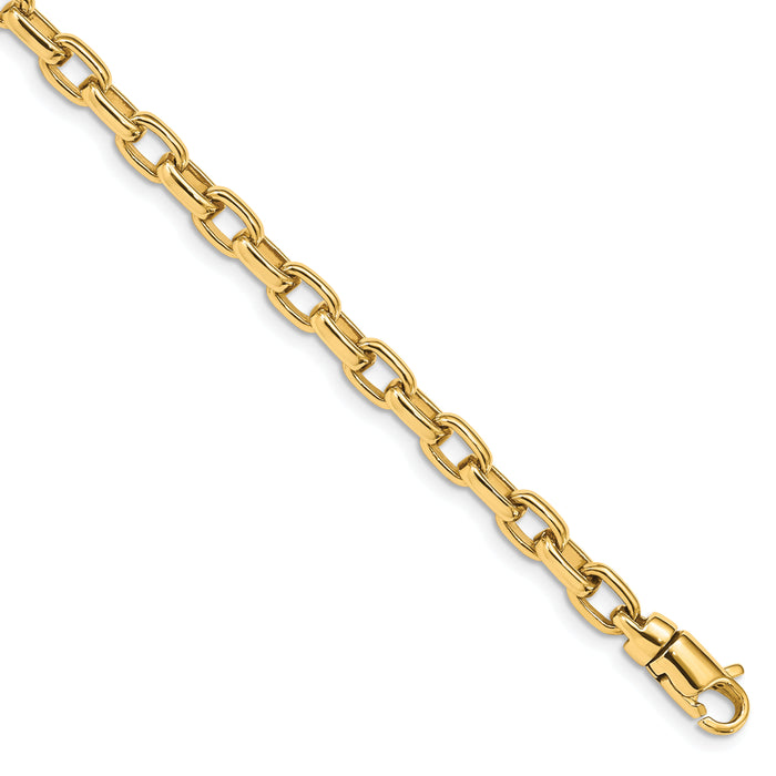 14k 5.0mm Hand Polished Fancy Link Bracelet-LK662-7.25