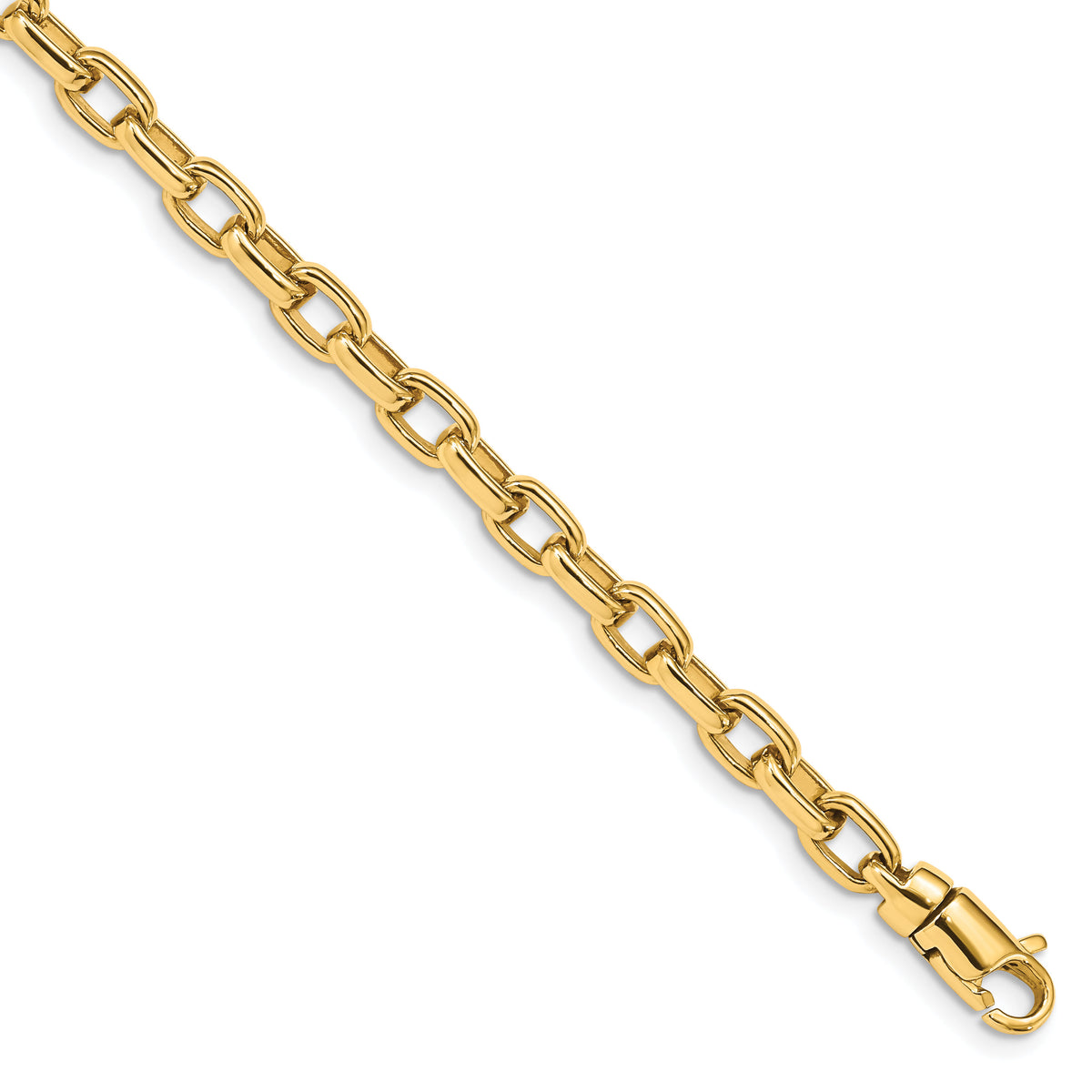 14k 5.0mm Hand Polished Fancy Link Bracelet-LK662-8.25