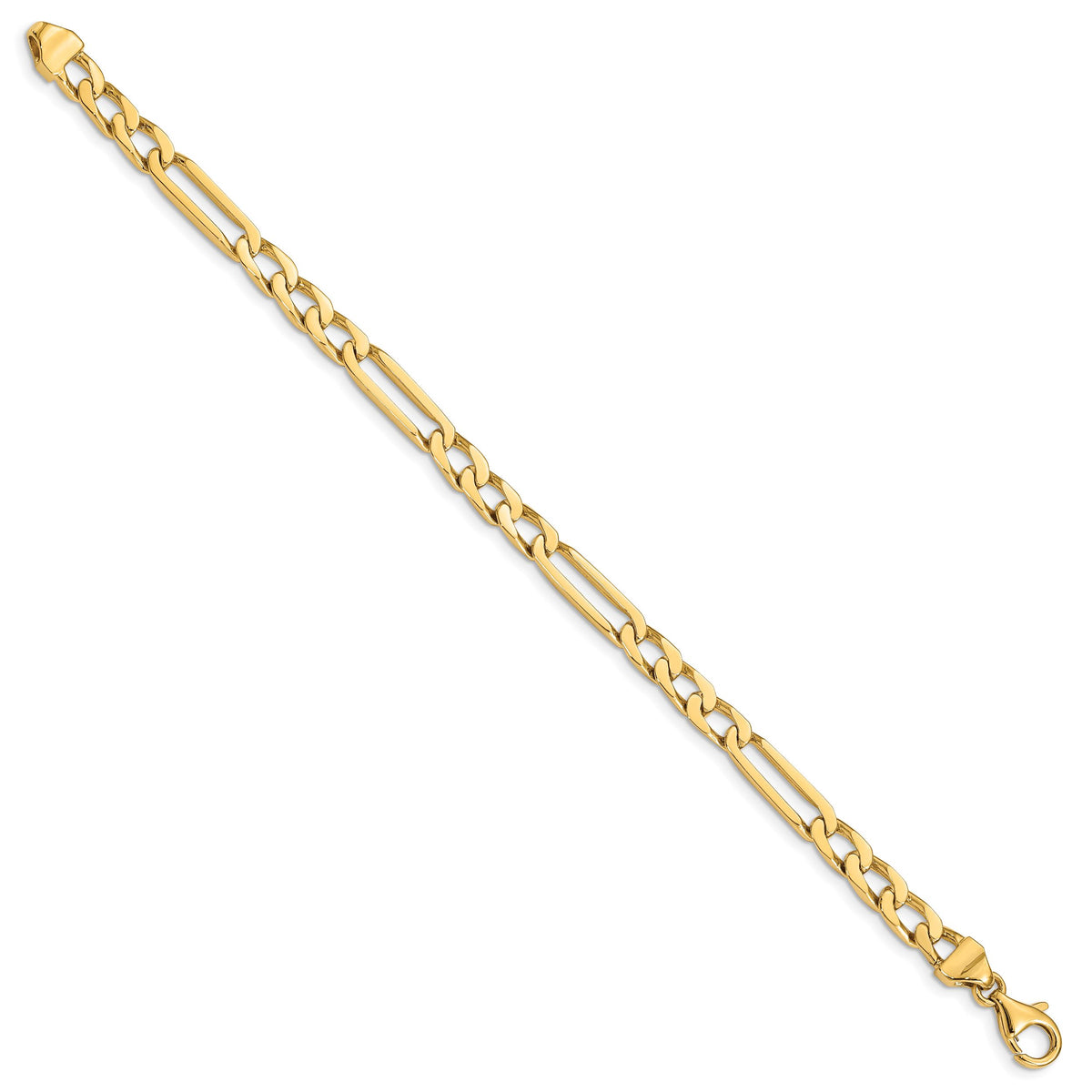 14K 5mm Hand-polished Figaro Link Bracelet-LK667-7