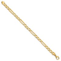 14K 5mm Hand-polished Figaro Link Bracelet-LK667-7