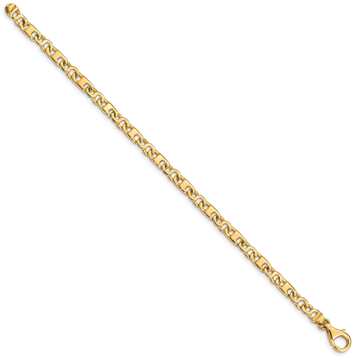 14k Hand Polished 4.4mm Fancy Link Bracelet-LK669-7.25
