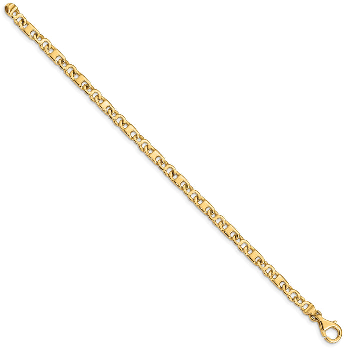 14k Hand Polished 4.4mm Fancy Link Bracelet-LK669-7.25