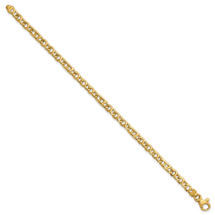14K Hand Polished 4.3mm Fancy Link Bracelet-LK670-7