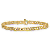 14K Hand Polished 4.3mm Fancy Link Bracelet-LK670-7