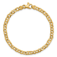 14K Hand Polished 4.3mm Fancy Link Bracelet-LK670-8