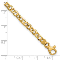 14K Hand Polished 4.3mm Fancy Link Bracelet-LK670-7