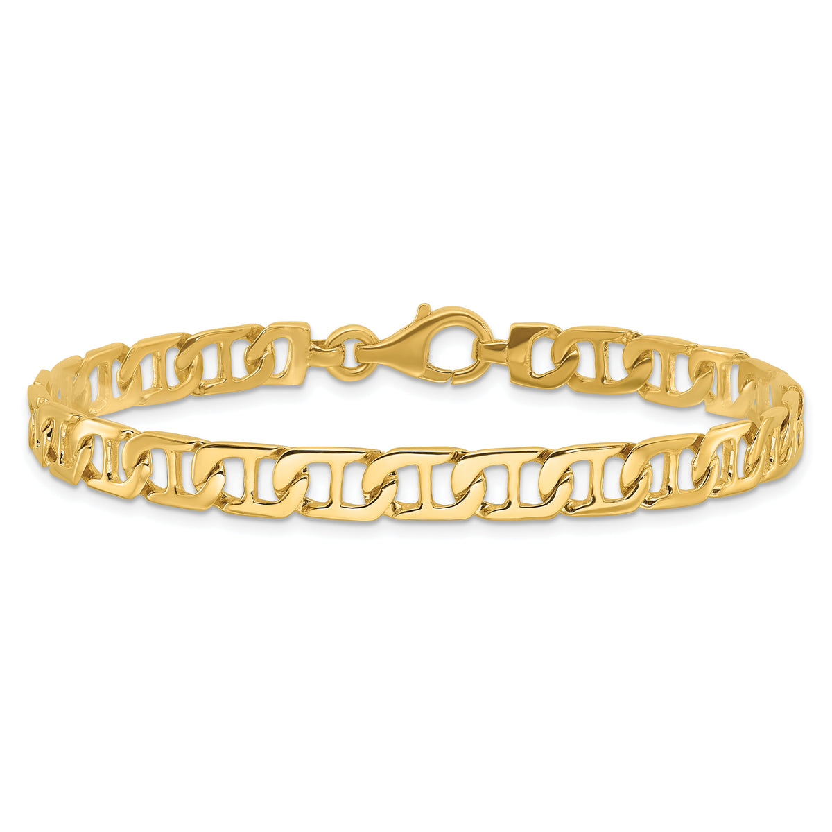 14k 6.5mm Hand-polished Fancy Anchor Link Bracelet-LK678-7