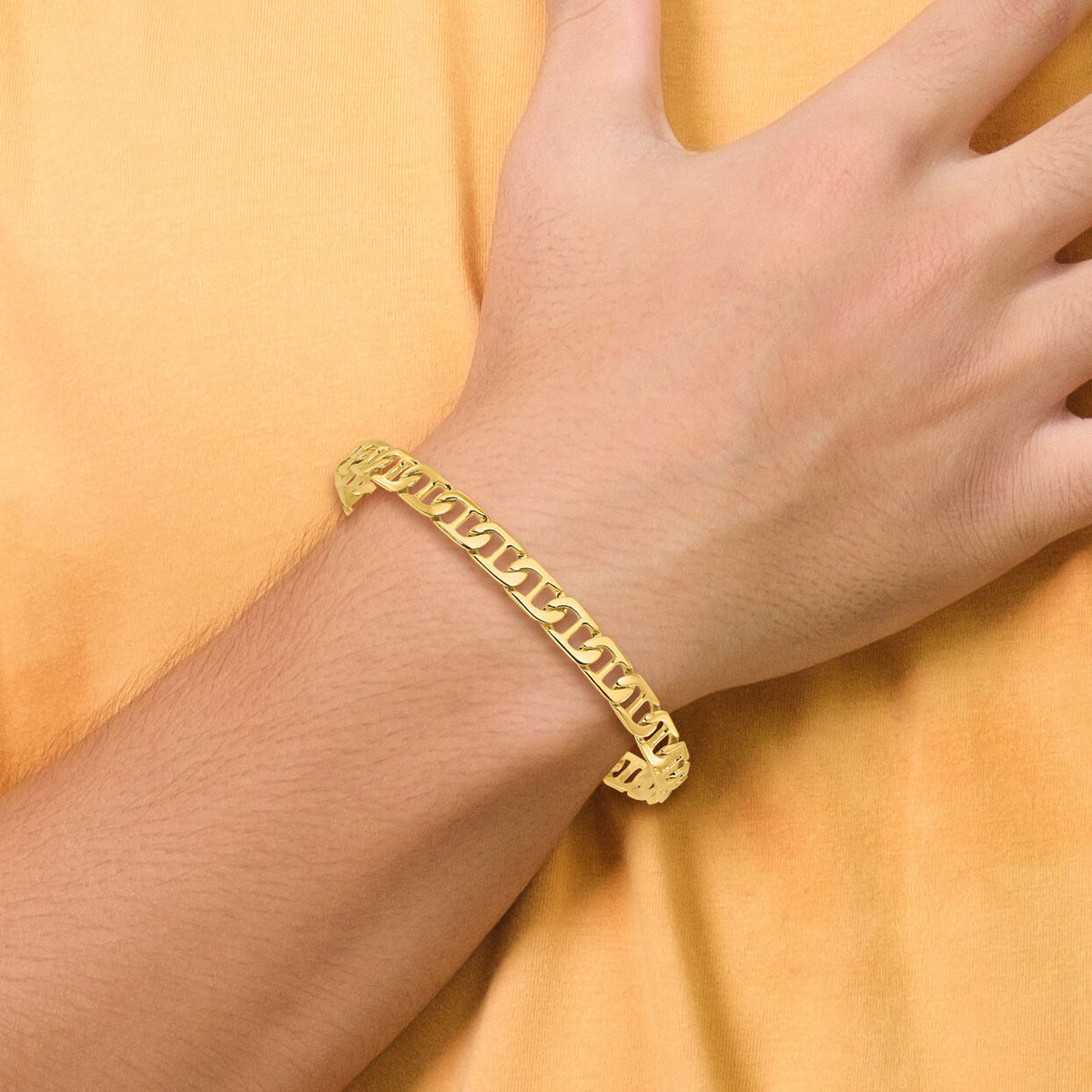14k 6.5mm Hand-polished Fancy Anchor Link Bracelet-LK678-8