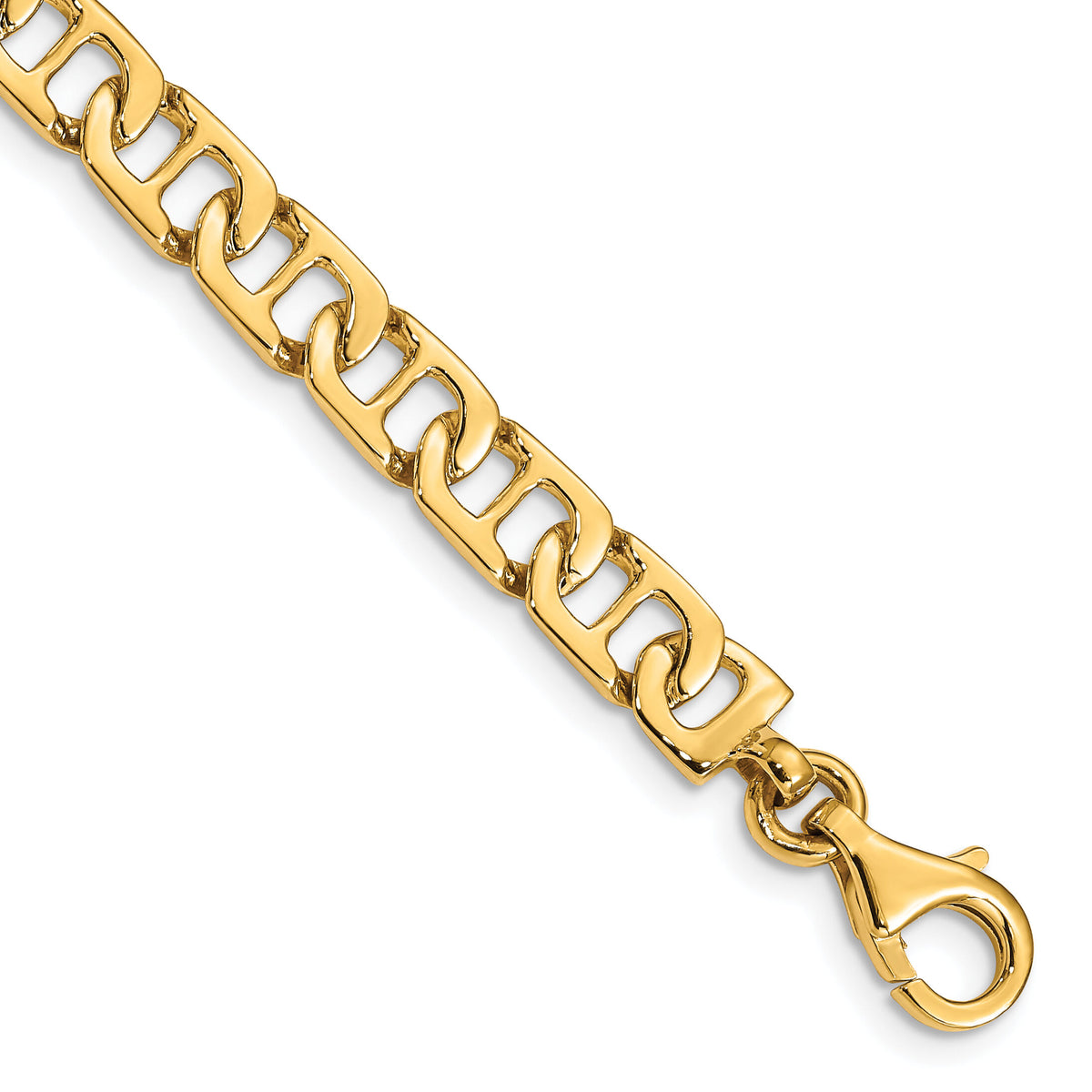 14k 6.5mm Hand-polished Fancy Anchor Link Bracelet-LK678-8