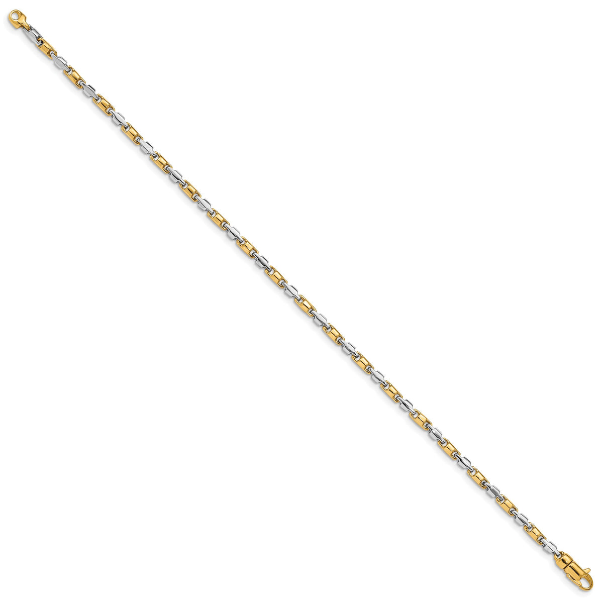 14k Two-tone 2.5mm Hand-polished Fancy Link Bracelet-LK694-8
