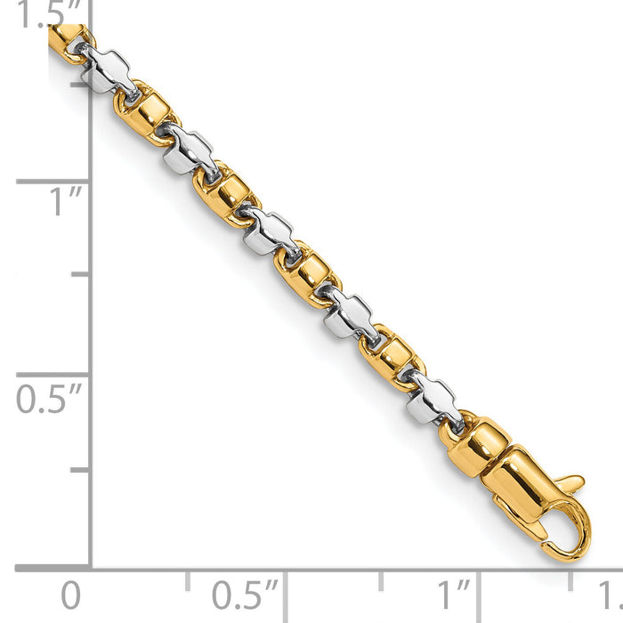 14k Two-tone 2.6mm Hand-polished Fancy Link Chain-LK695-22